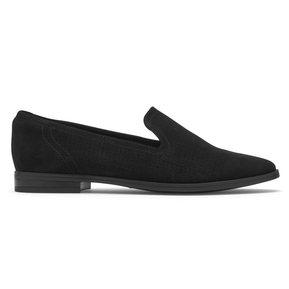 Rockport Women's Perpetua Perforated Loafers - Black - USA (4835AQCLW)